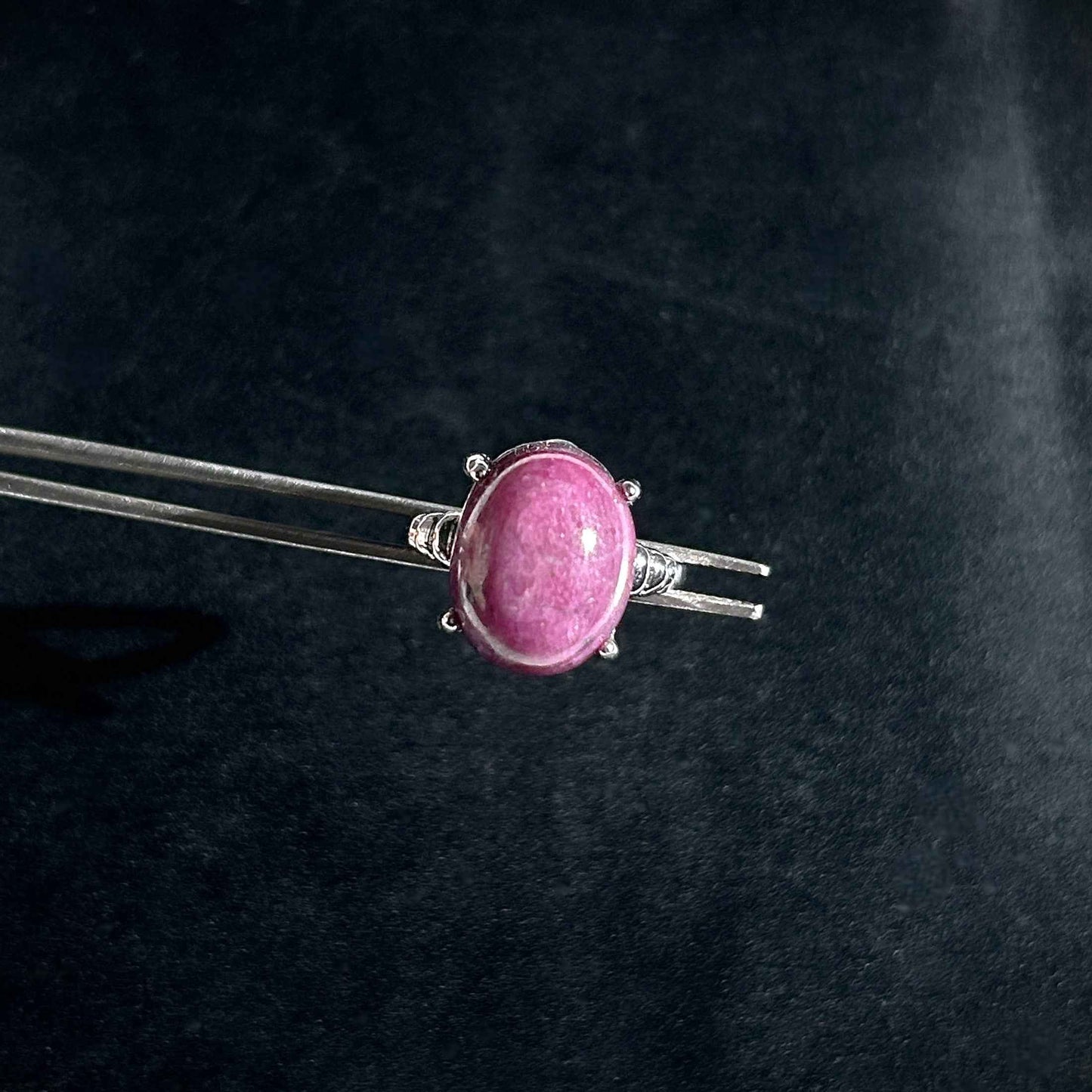 Natural Rare Ruby Anyolite Adjustable Silver Ring | Zoisite