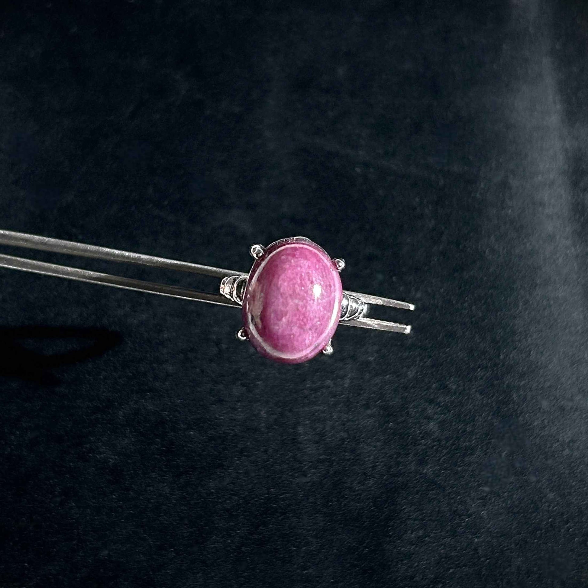 Natural Rare Ruby Anyolite Adjustable Silver Ring | Zoisite