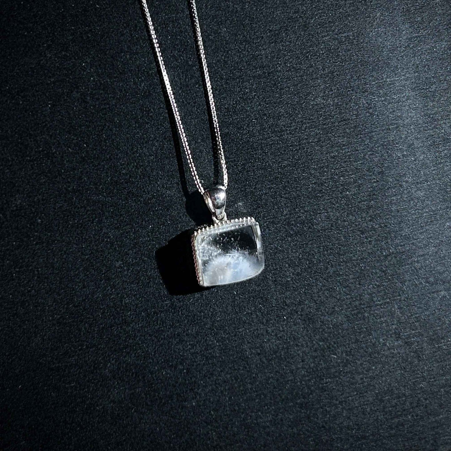 Rare Natural Dumortierite 925 Sterling Silver Small Pendant (chain excluded)