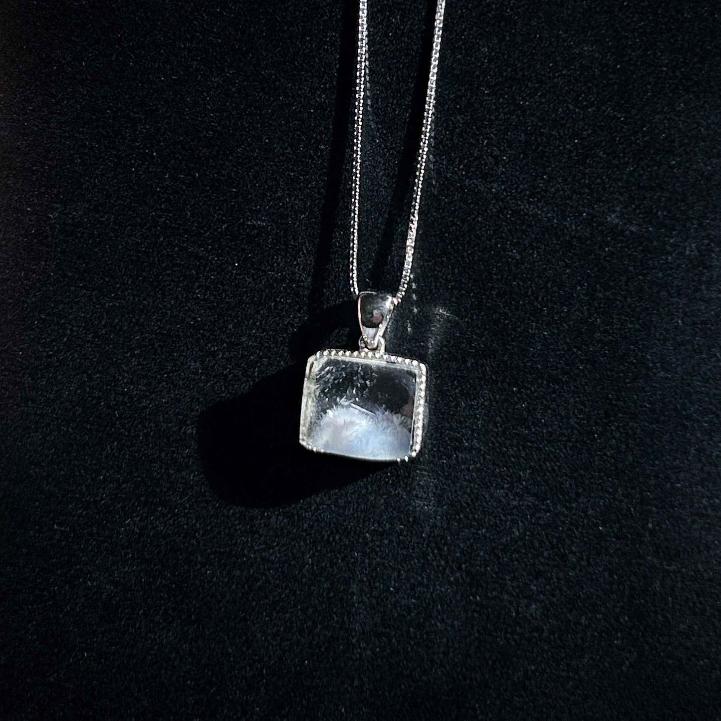 Rare Natural Dumortierite 925 Sterling Silver Small Pendant (chain excluded)