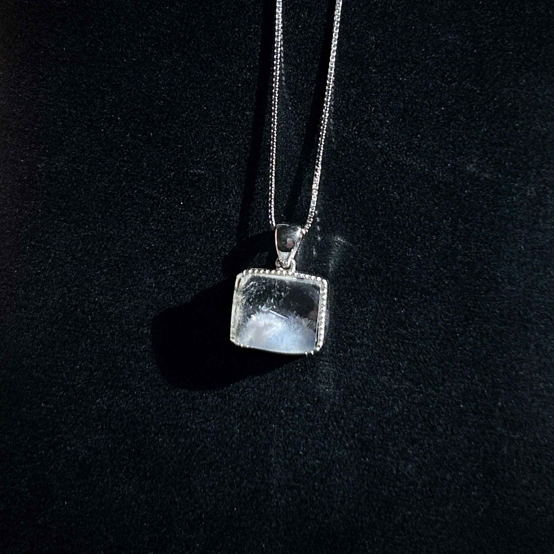 Rare Natural Dumortierite 925 Sterling Silver Small Pendant (chain excluded)