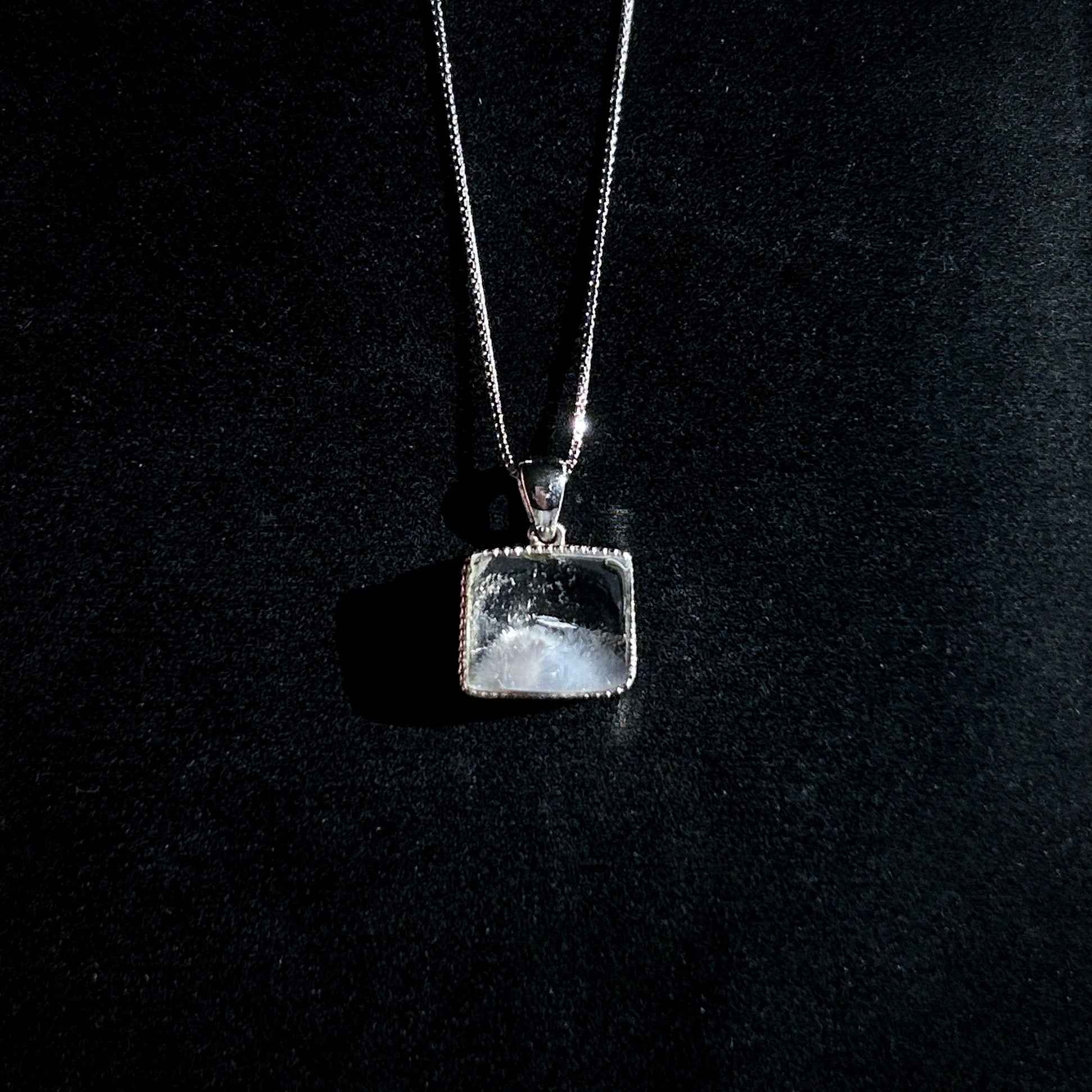 Rare Natural Dumortierite 925 Sterling Silver Small Pendant (chain excluded)