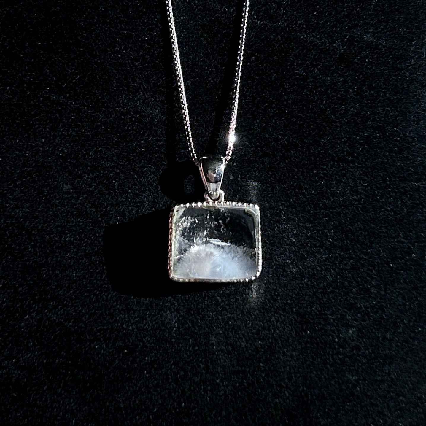 Rare Natural Dumortierite 925 Sterling Silver Small Pendant (chain excluded)