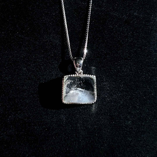 Rare Natural Dumortierite 925 Sterling Silver Small Pendant (chain excluded)