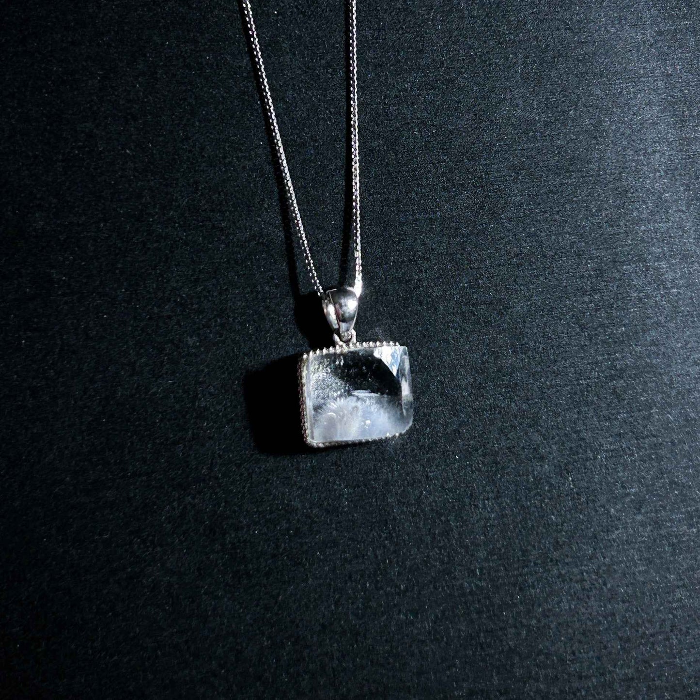 Rare Natural Dumortierite 925 Sterling Silver Small Pendant (chain excluded)