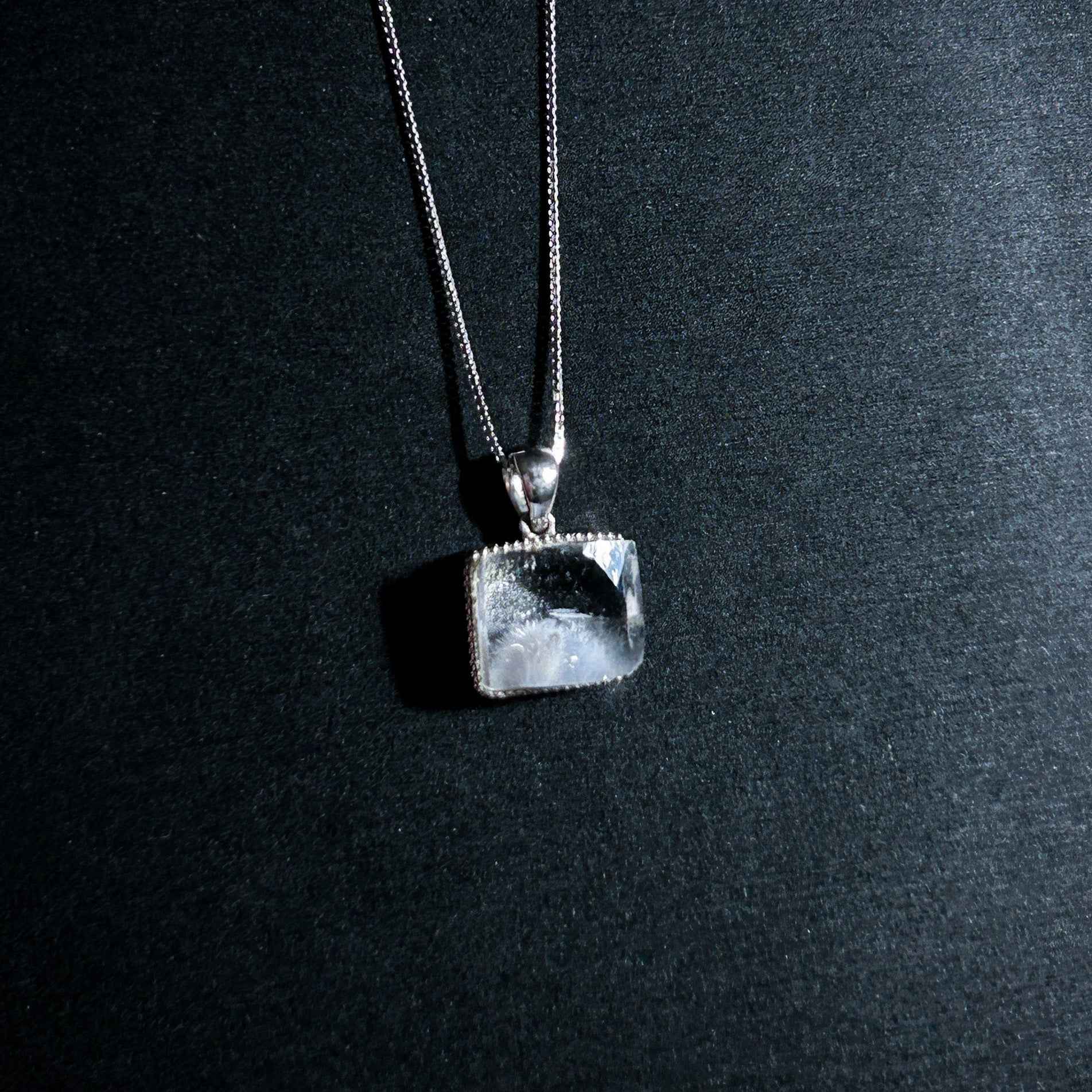 Rare Natural Dumortierite 925 Sterling Silver Small Pendant (chain excluded)