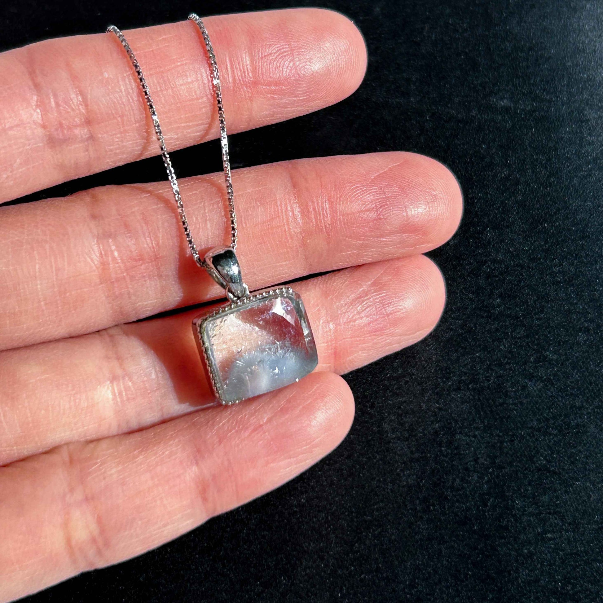 Rare Natural Dumortierite 925 Sterling Silver Small Pendant (chain excluded)