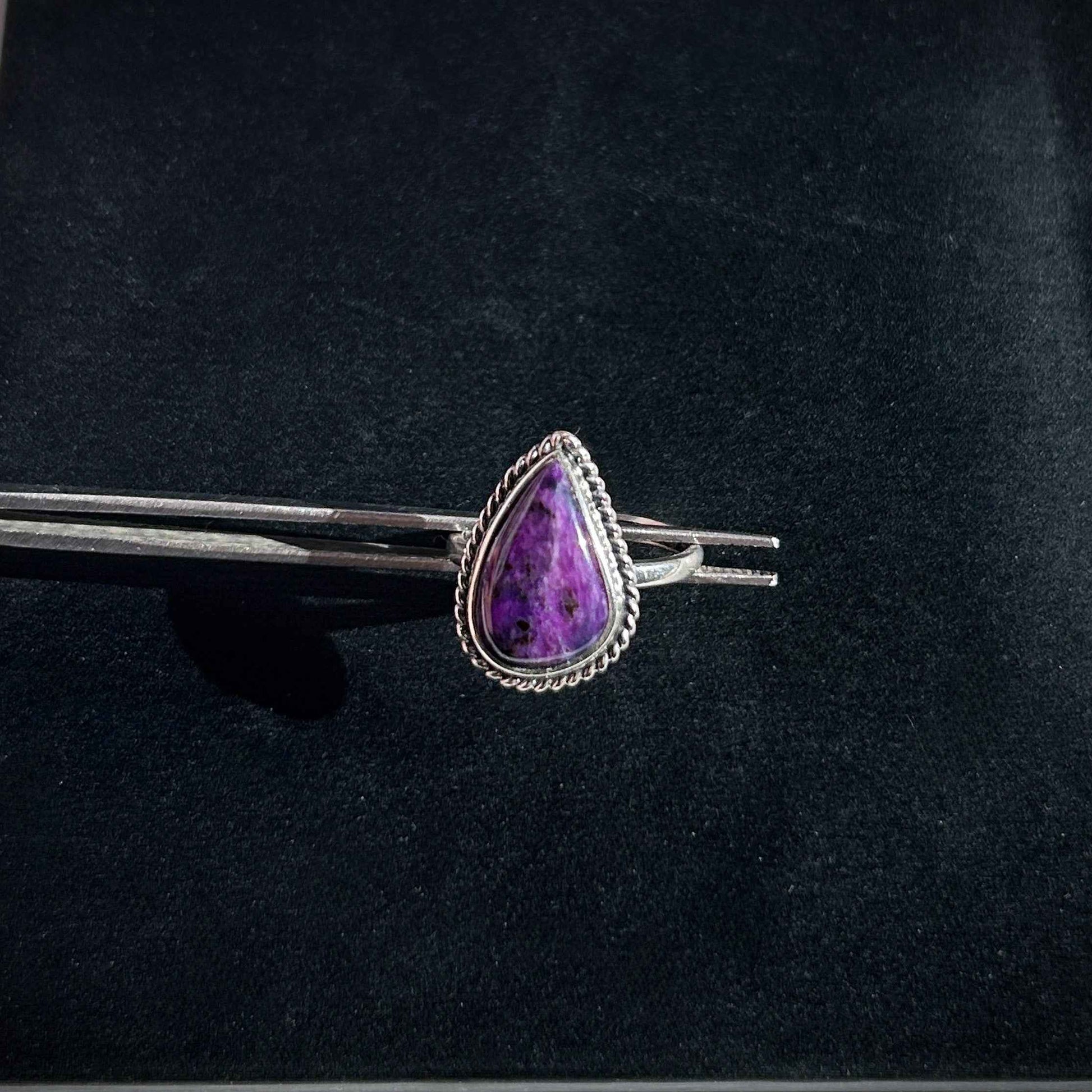 Rare Natural Purple Sugilite Adjustable 925 Sterling Silver Ring