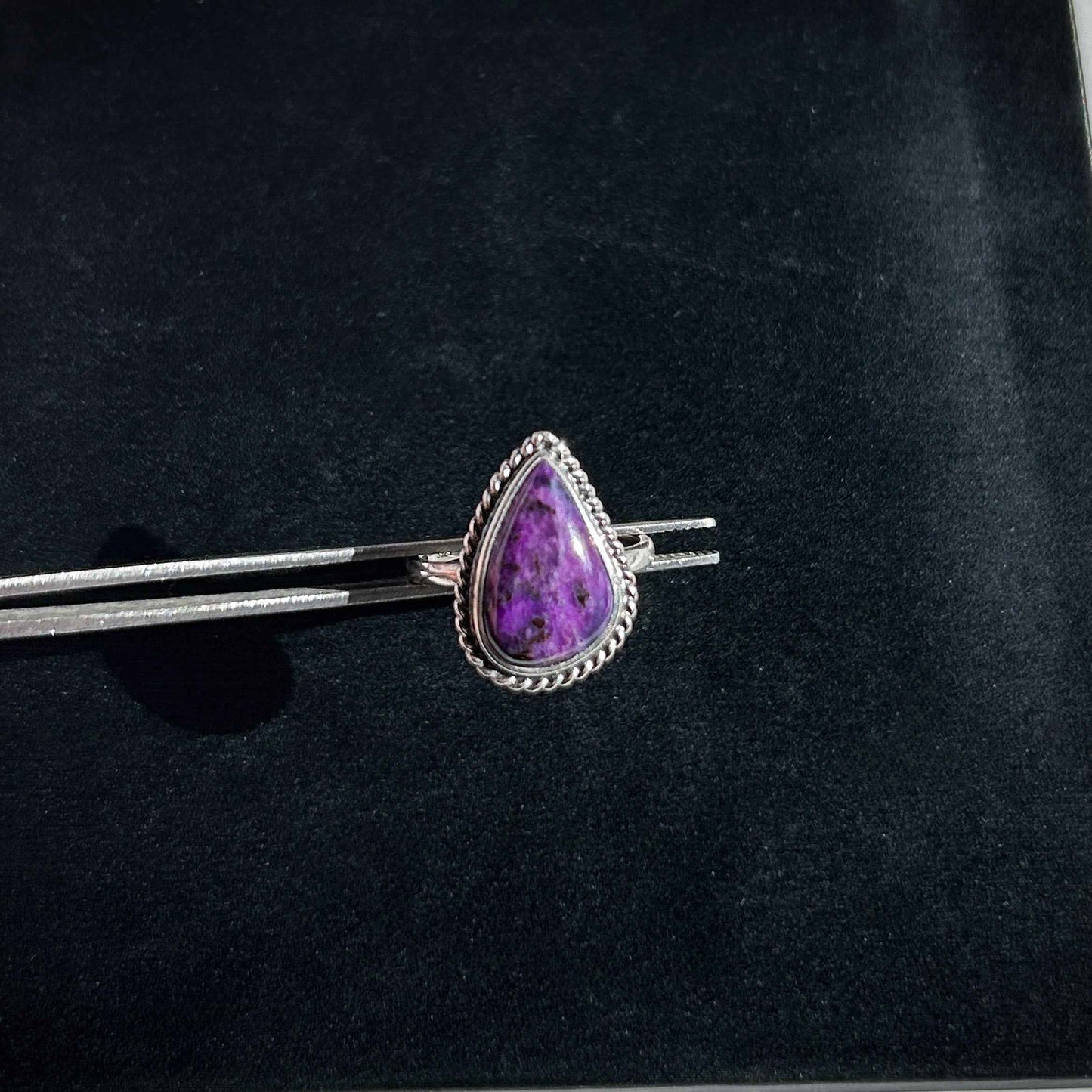 Rare Natural Purple Sugilite Adjustable 925 Sterling Silver Ring