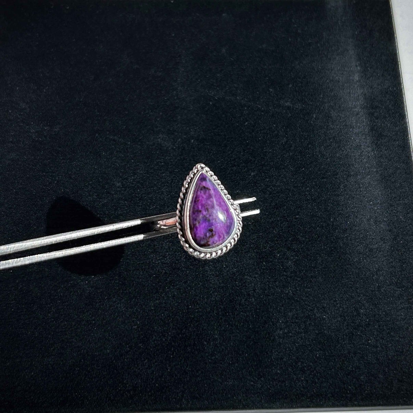 Rare Natural Purple Sugilite Adjustable 925 Sterling Silver Ring