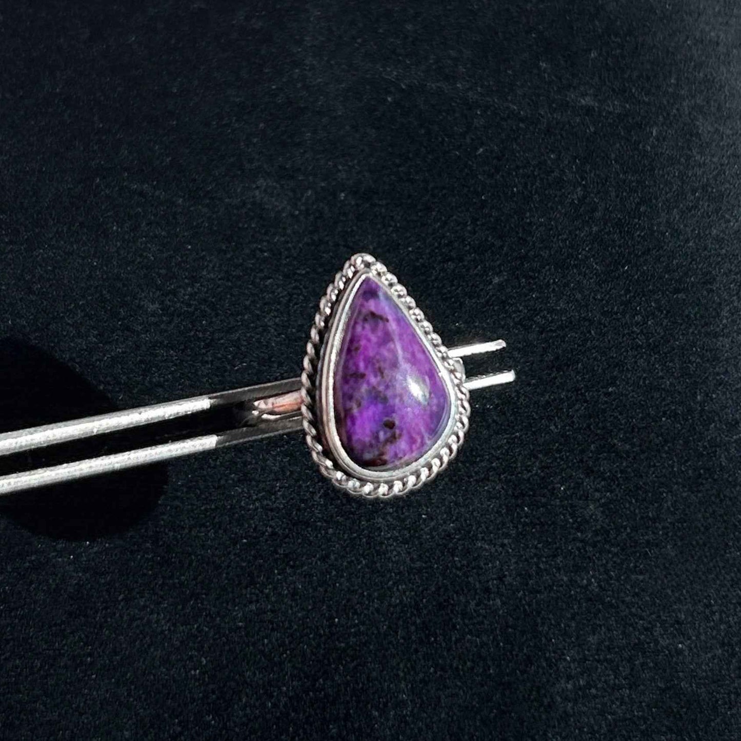 Rare Natural Purple Sugilite Adjustable 925 Sterling Silver Ring