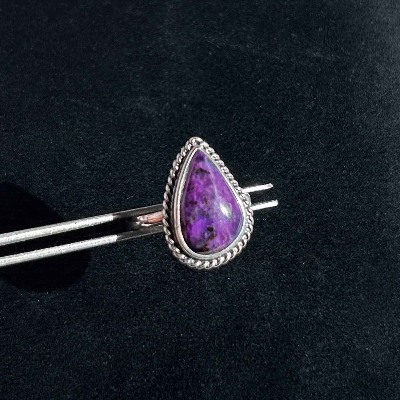 Rare Natural Purple Sugilite Adjustable 925 Sterling Silver Ring