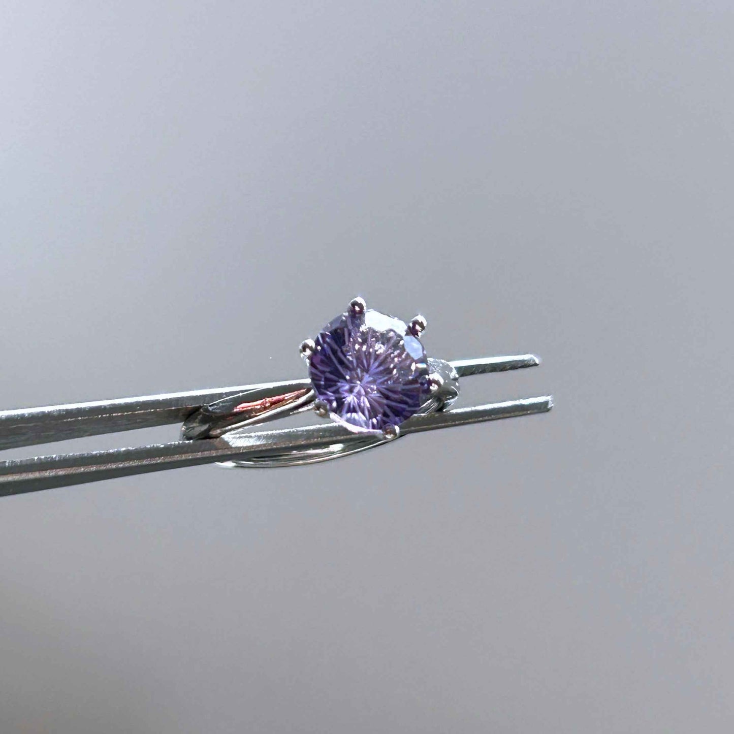 Faceted Amethyst Adjustable Silver Ring