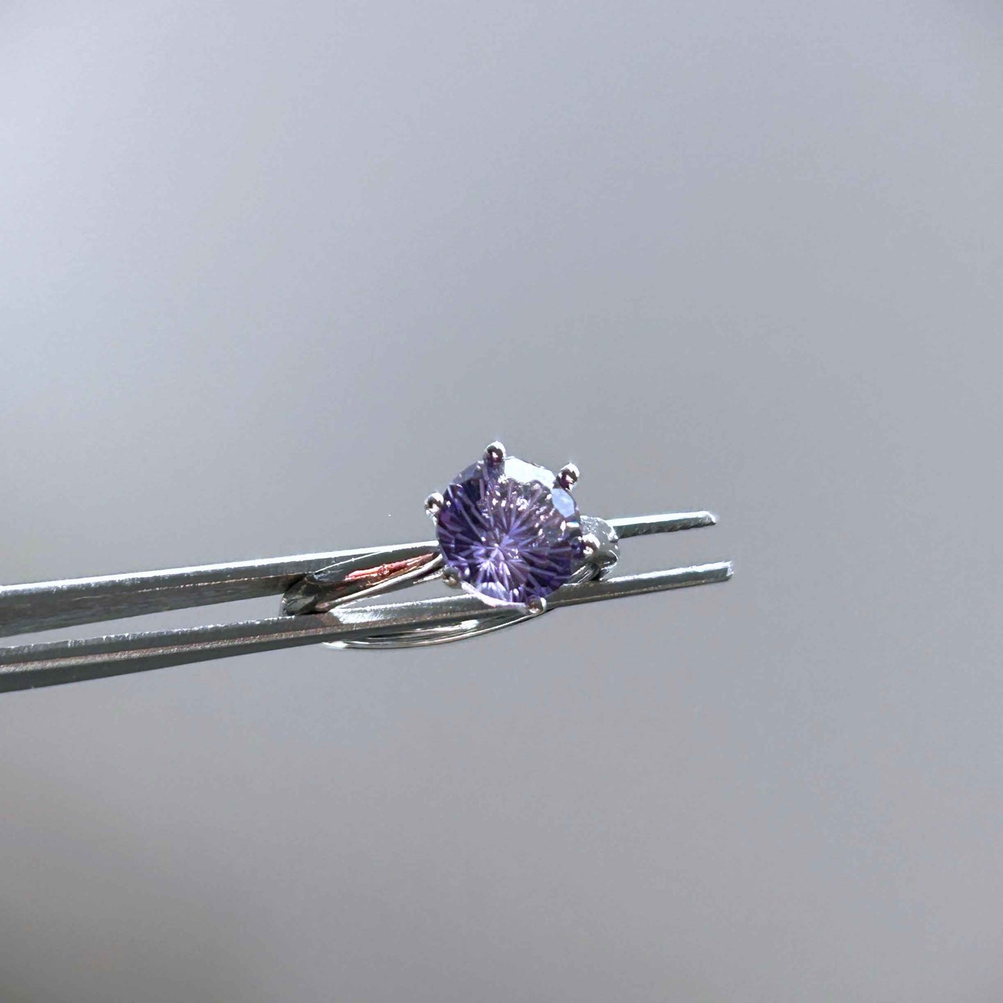 Faceted Amethyst Adjustable Silver Ring