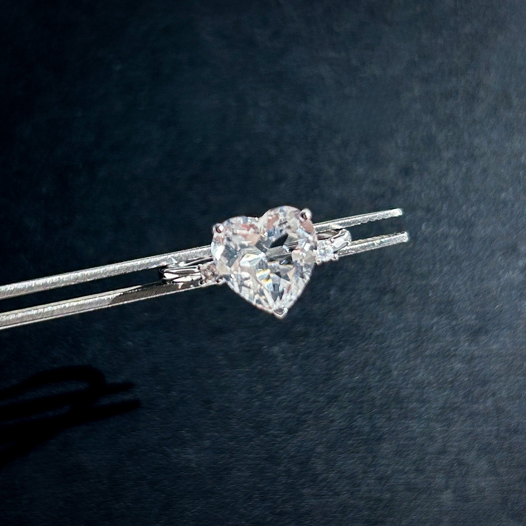 Faceted Clear Quartz in Heart Adjustable 925 Silver Ring - Crystal Moment