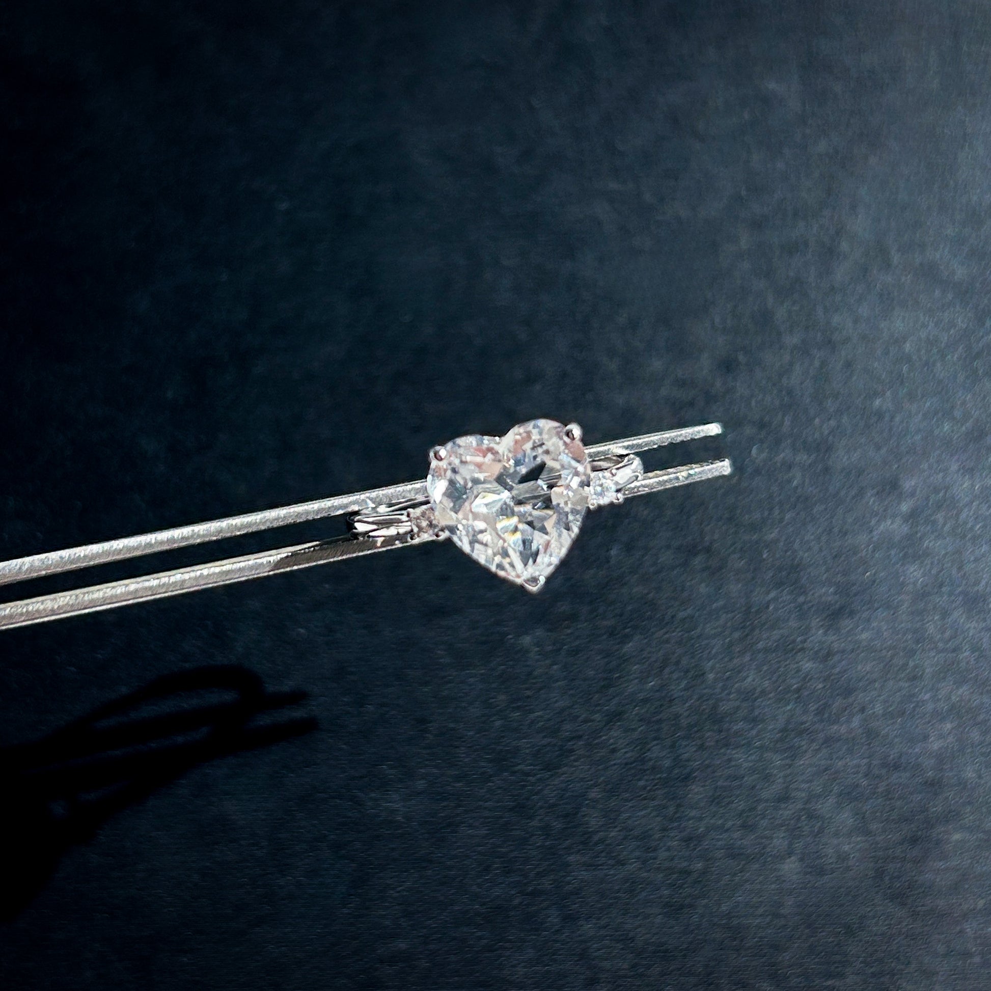 Faceted Clear Quartz in Heart Adjustable 925 Silver Ring - Crystal Moment