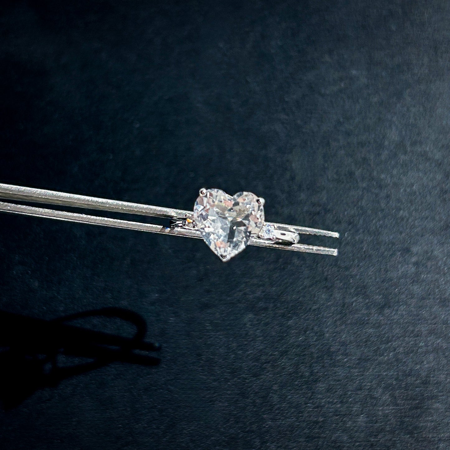 Faceted Clear Quartz in Heart Adjustable 925 Silver Ring - Crystal Moment