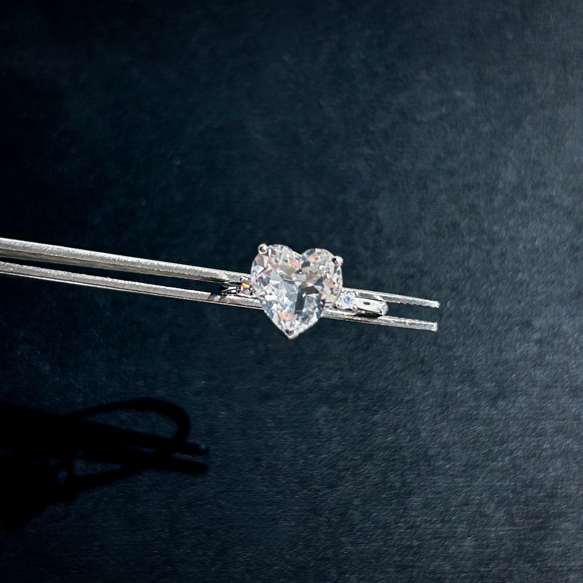 Faceted Clear Quartz in Heart Adjustable 925 Silver Ring - Crystal Moment