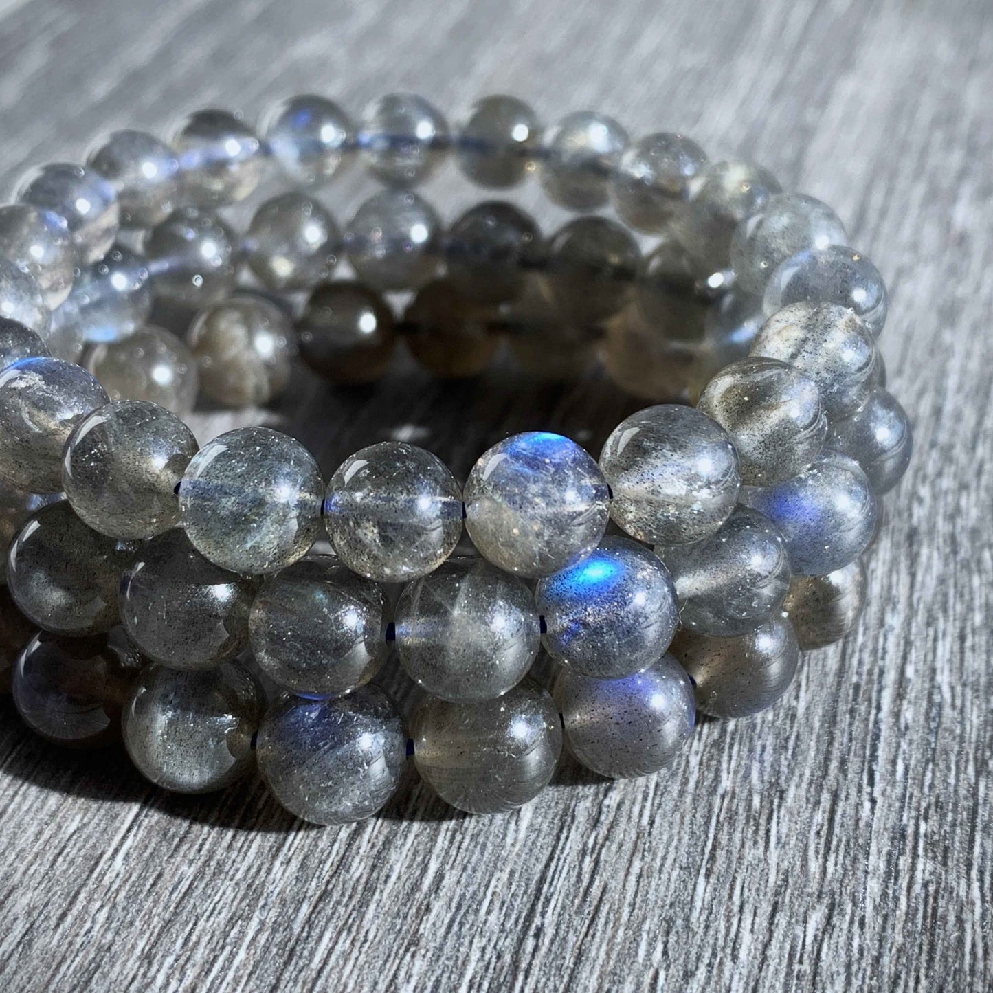 Rare Black Labradorite Bracelet in 8 to 9MM