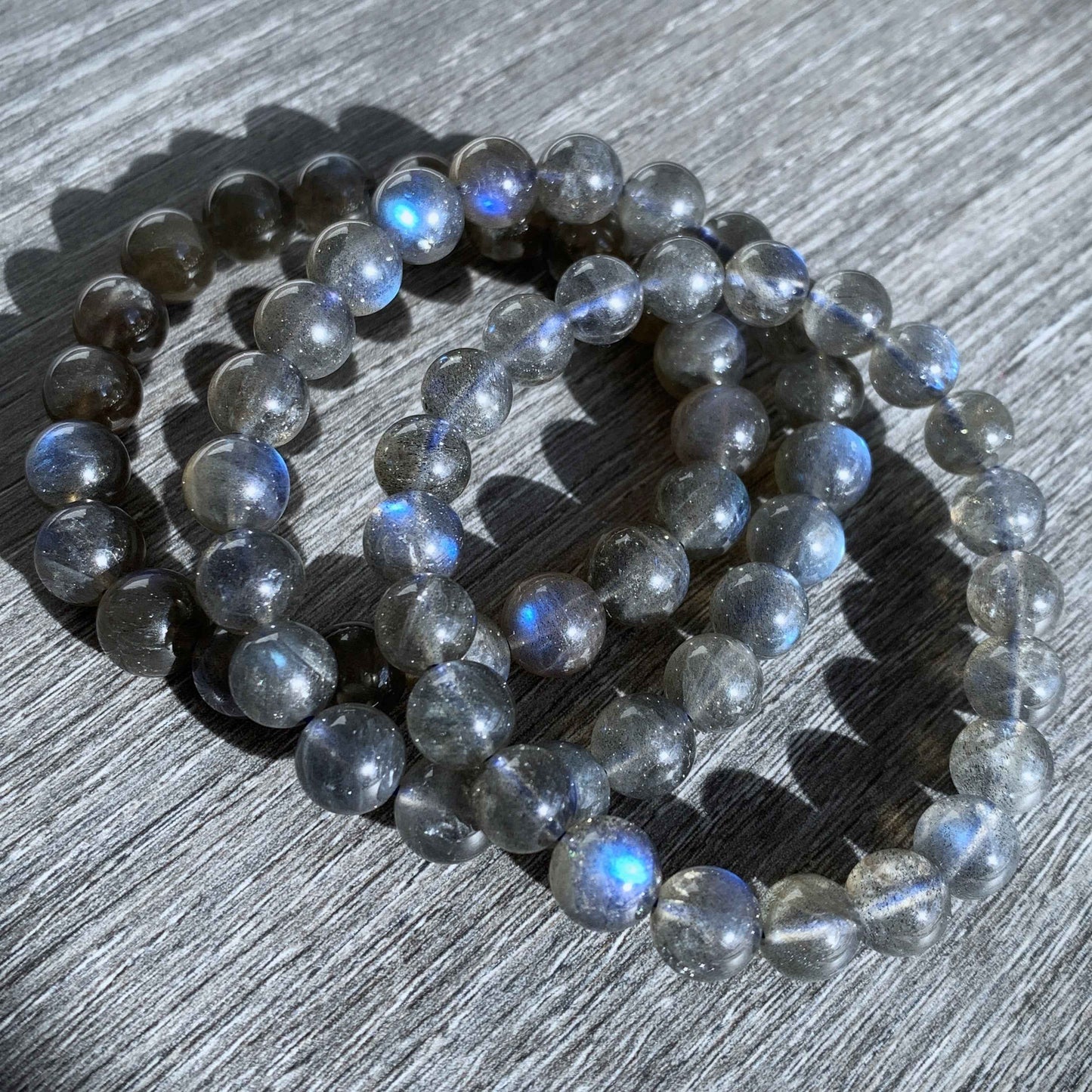 Rare Black Labradorite Bracelet in 8 to 9MM