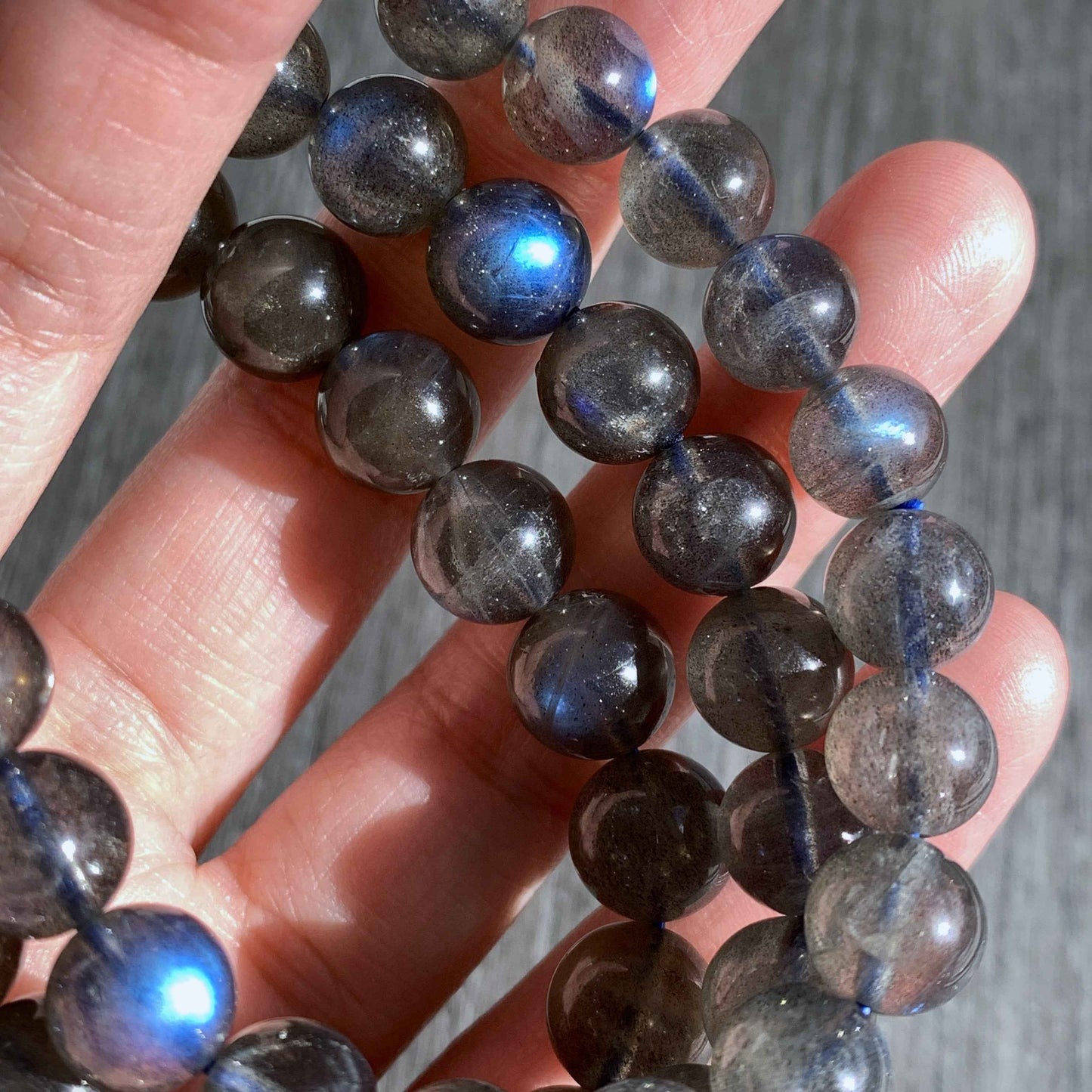 Rare Black Labradorite Bracelet in 8 to 9MM