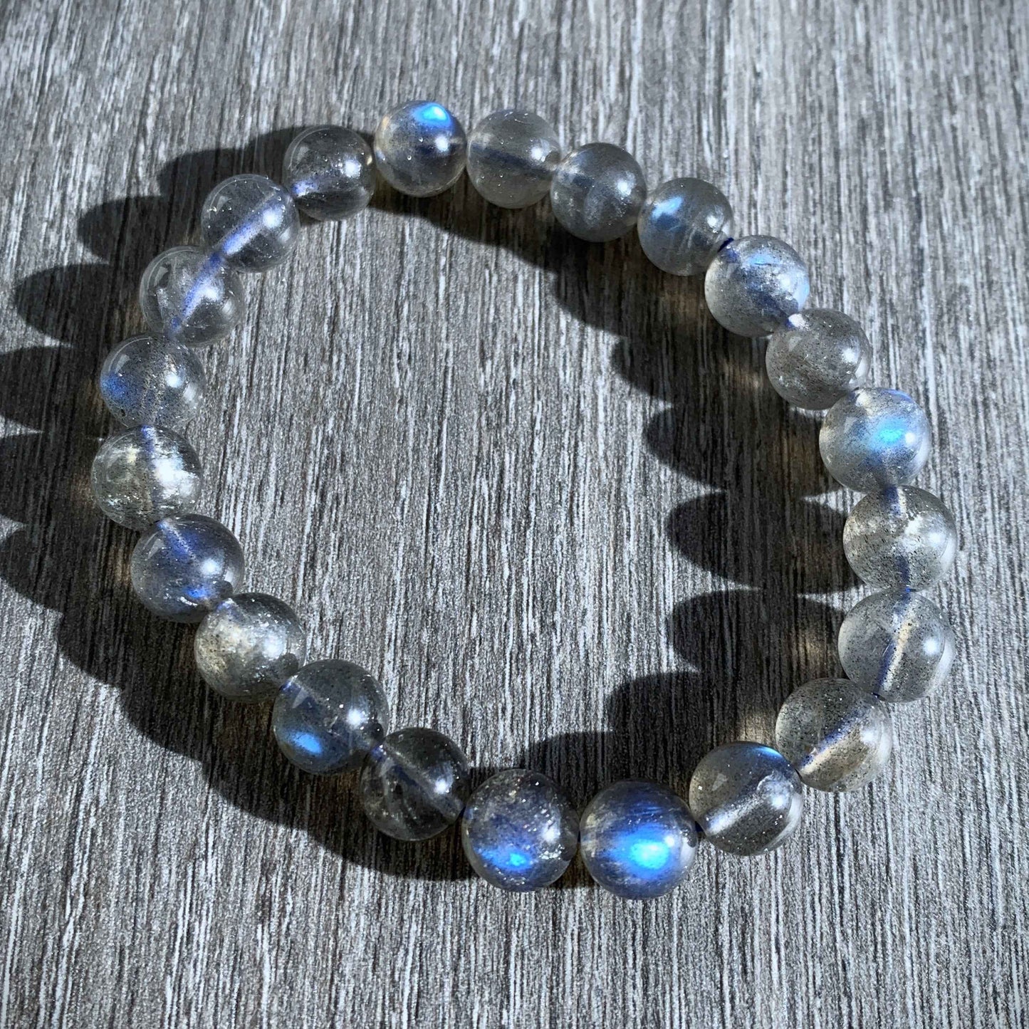 Rare Black Labradorite Bracelet in 8 to 9MM