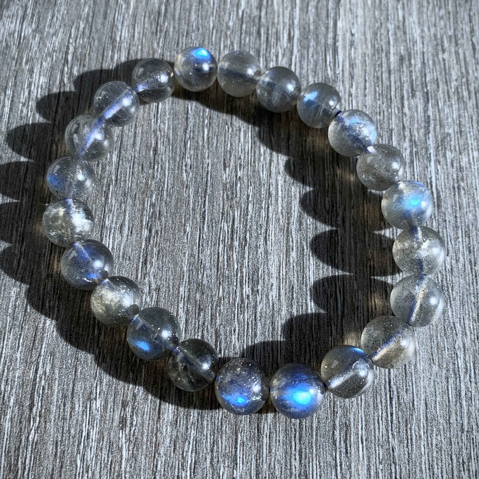 Rare Black Labradorite Bracelet in 8 to 9MM