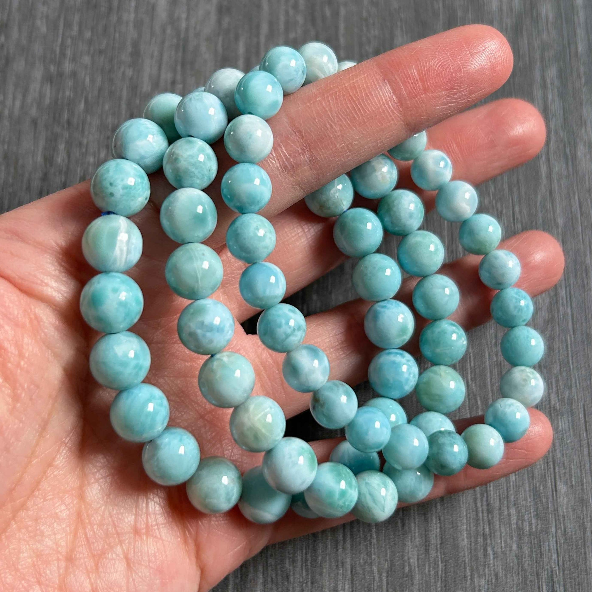 Natural Larimar Bracelet in 7 to 9MM