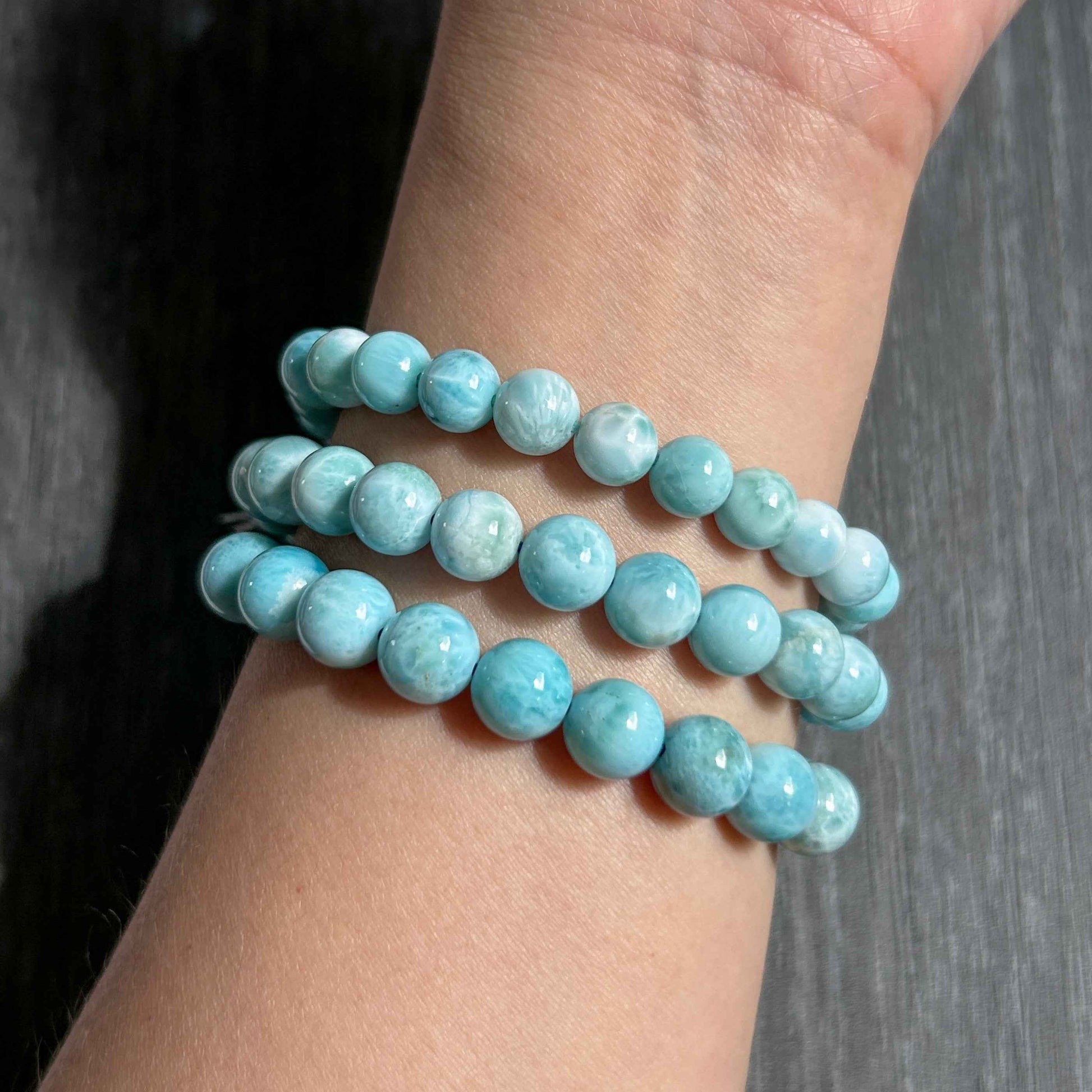 Natural Larimar Bracelet in 7 to 9MM