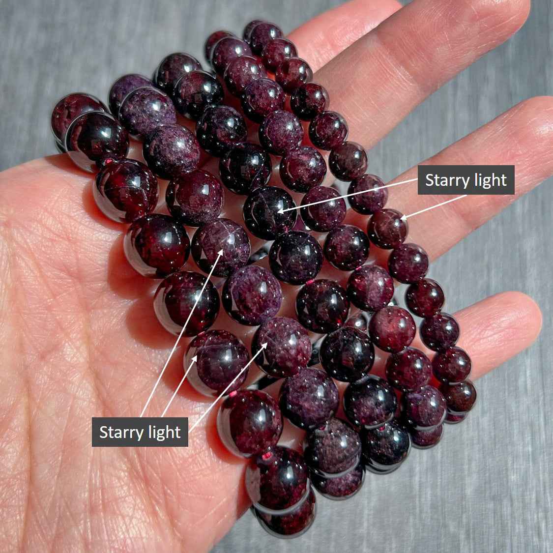 Natural Garnet with Starry Light Bracelet in 6 to 10MM