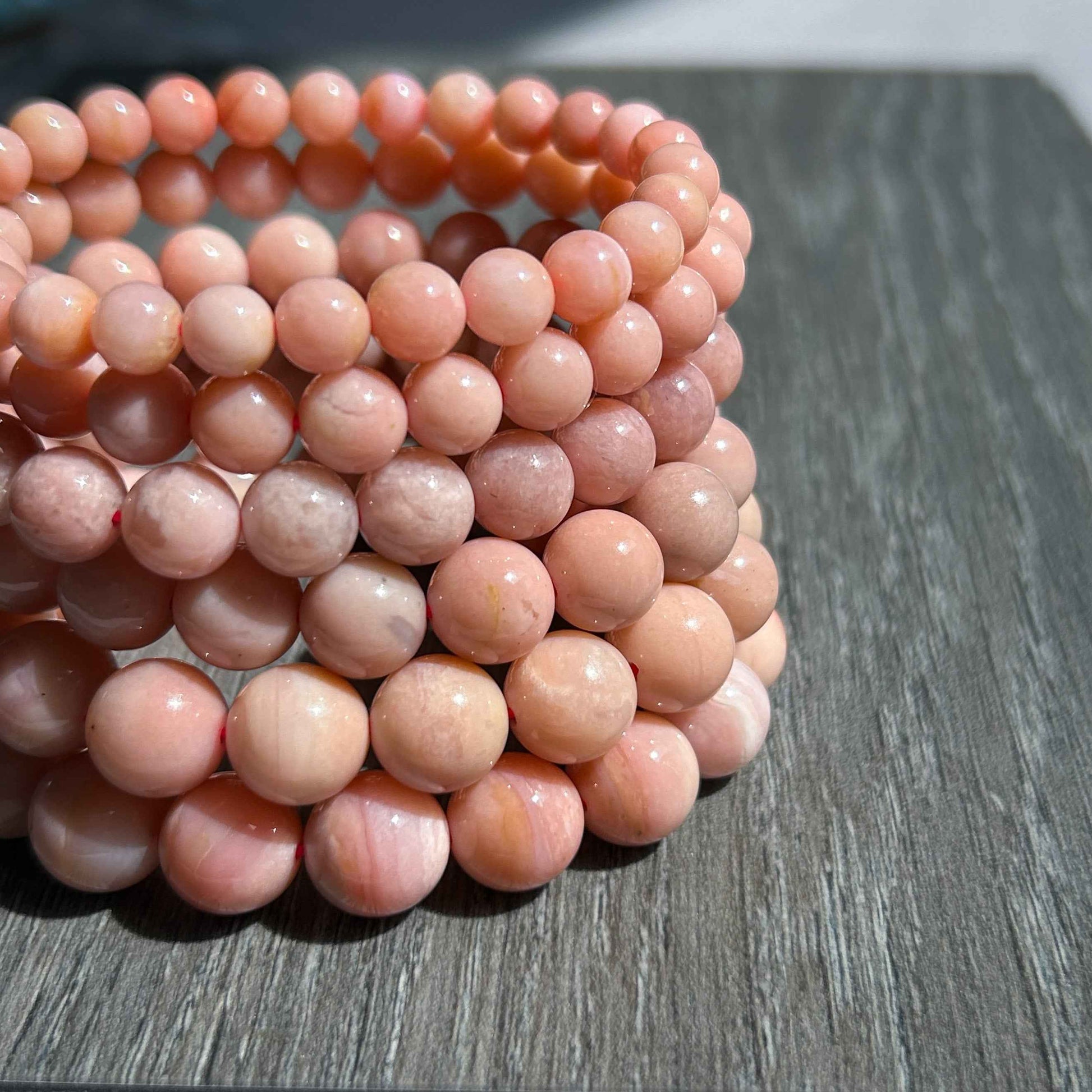 Rare Top Quality Natural Pink Opal Bracelet in 6 to 11MM