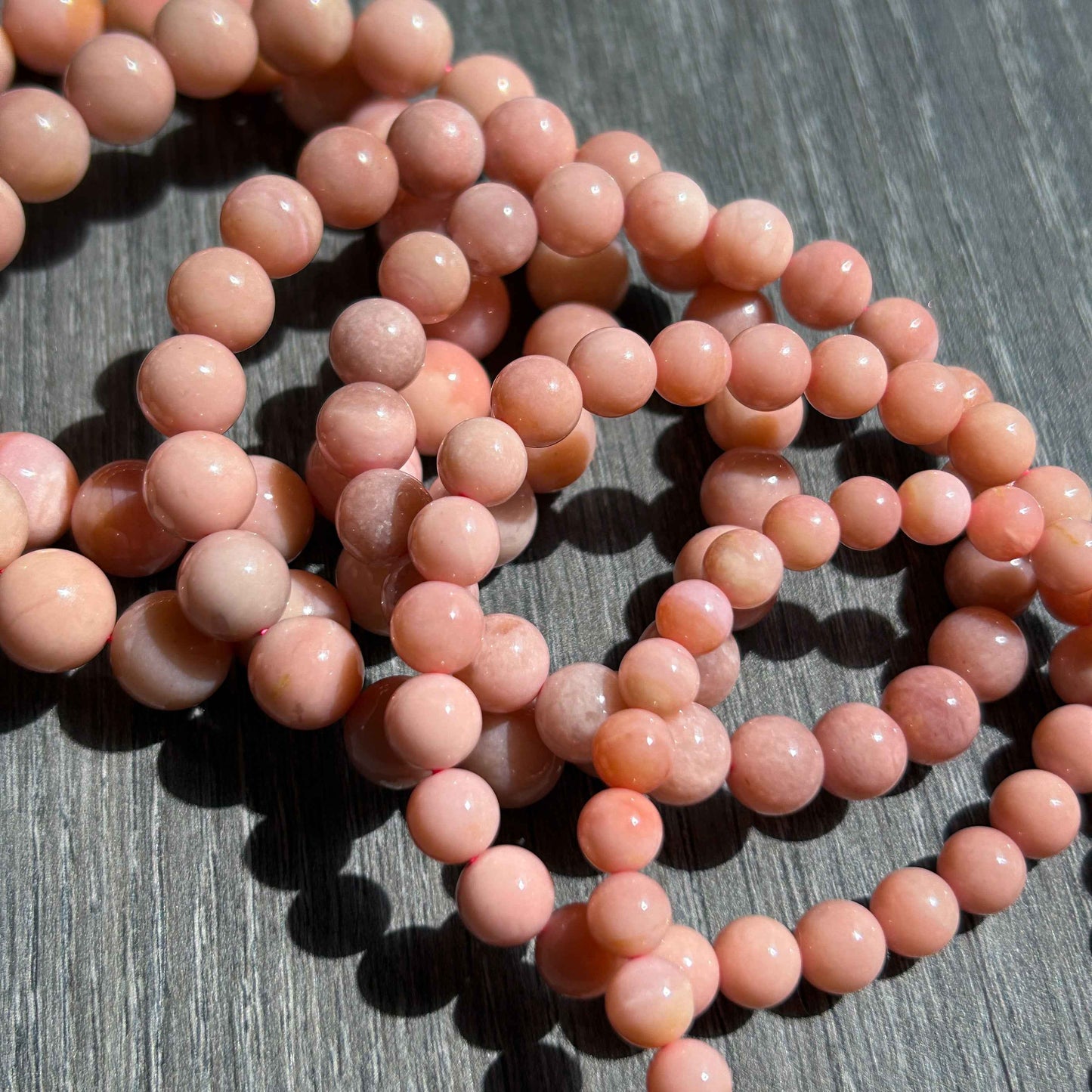 Rare Top Quality Natural Pink Opal Bracelet in 6 to 11MM