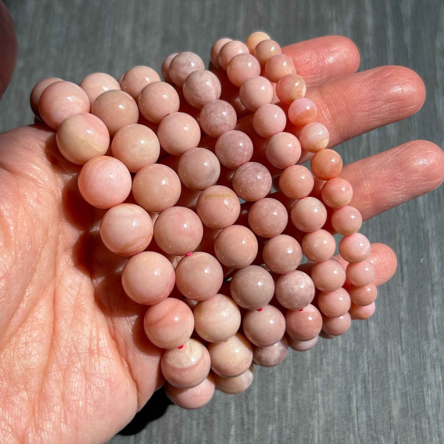 Rare Top Quality Natural Pink Opal Bracelet in 6 to 11MM