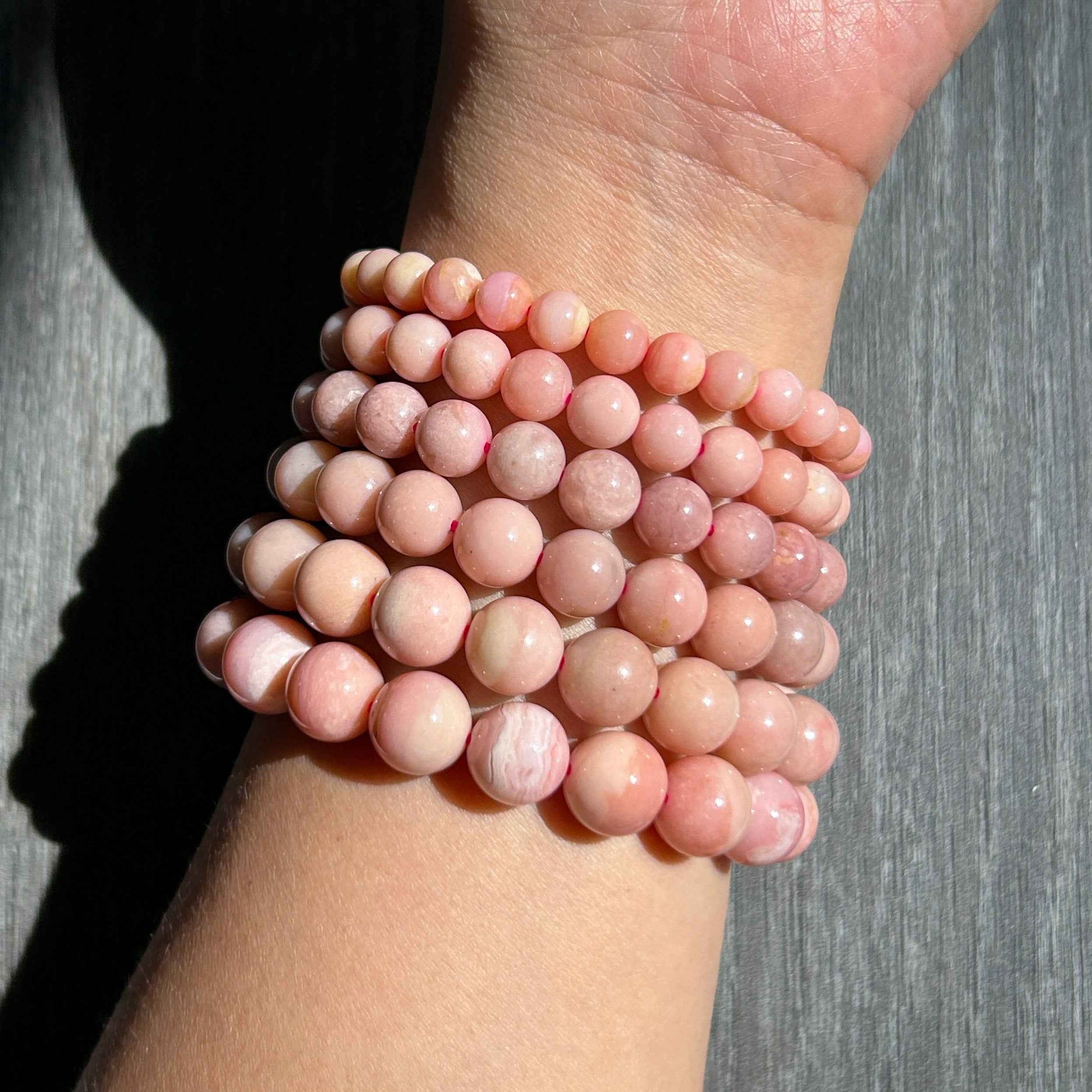 Rare Top Quality Natural Pink Opal Bracelet in 6 to 11MM