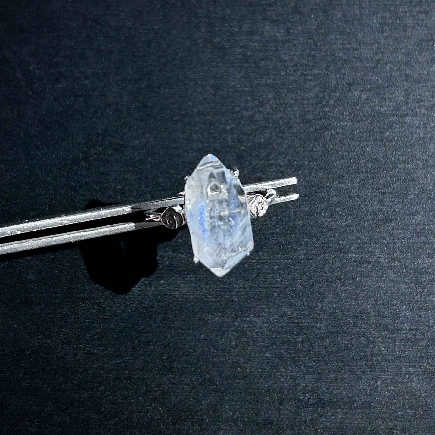 Rare High Quality Dumortierite Adjustable 925 Sterling Silver Ring