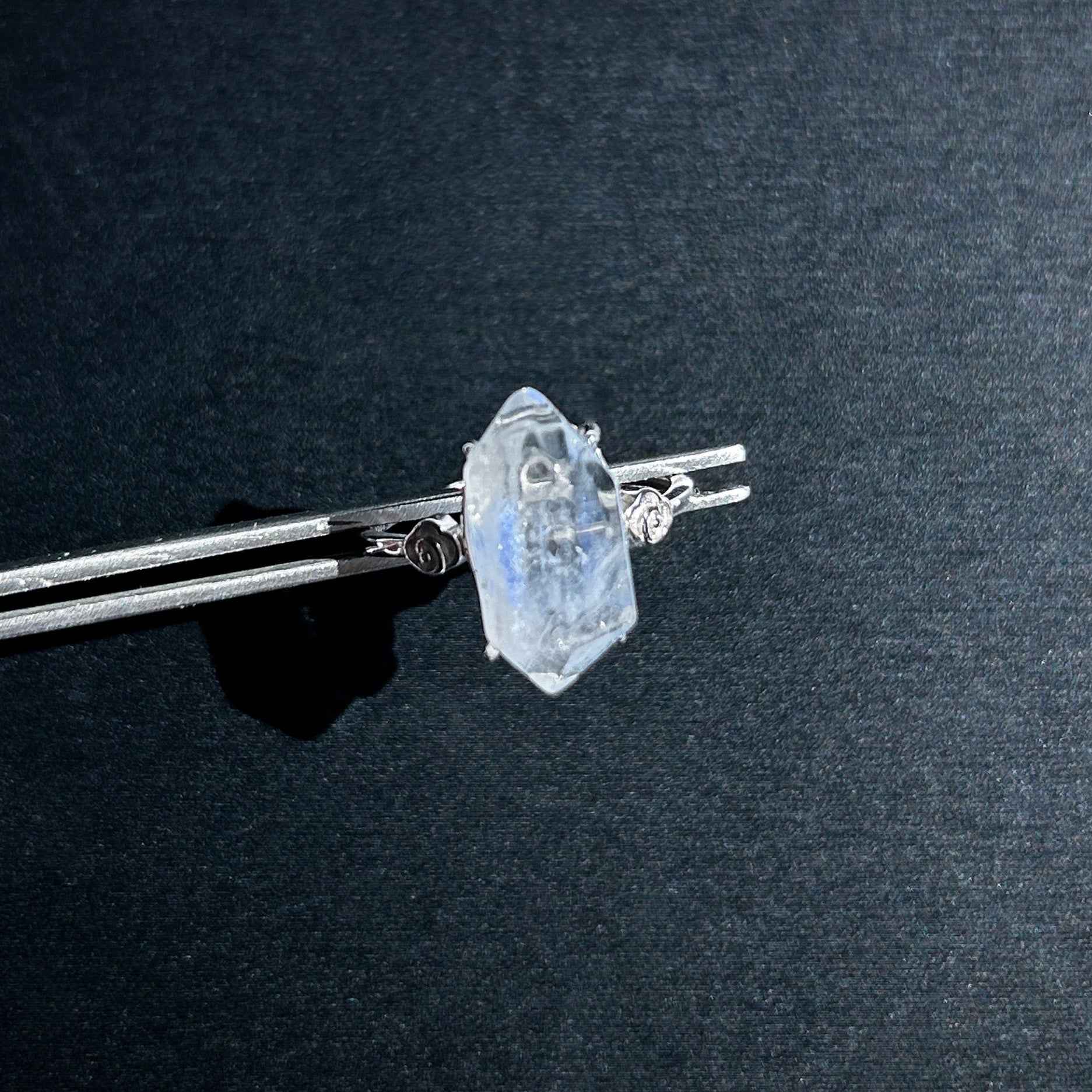 Rare High Quality Dumortierite Adjustable 925 Sterling Silver Ring