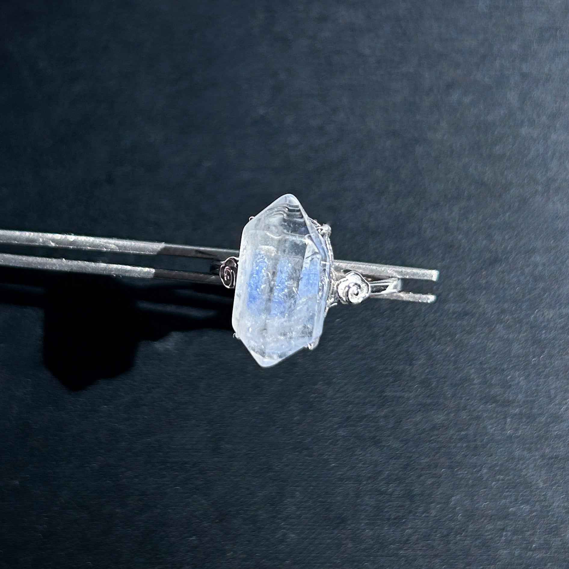 Rare High Quality Dumortierite Adjustable 925 Sterling Silver Ring