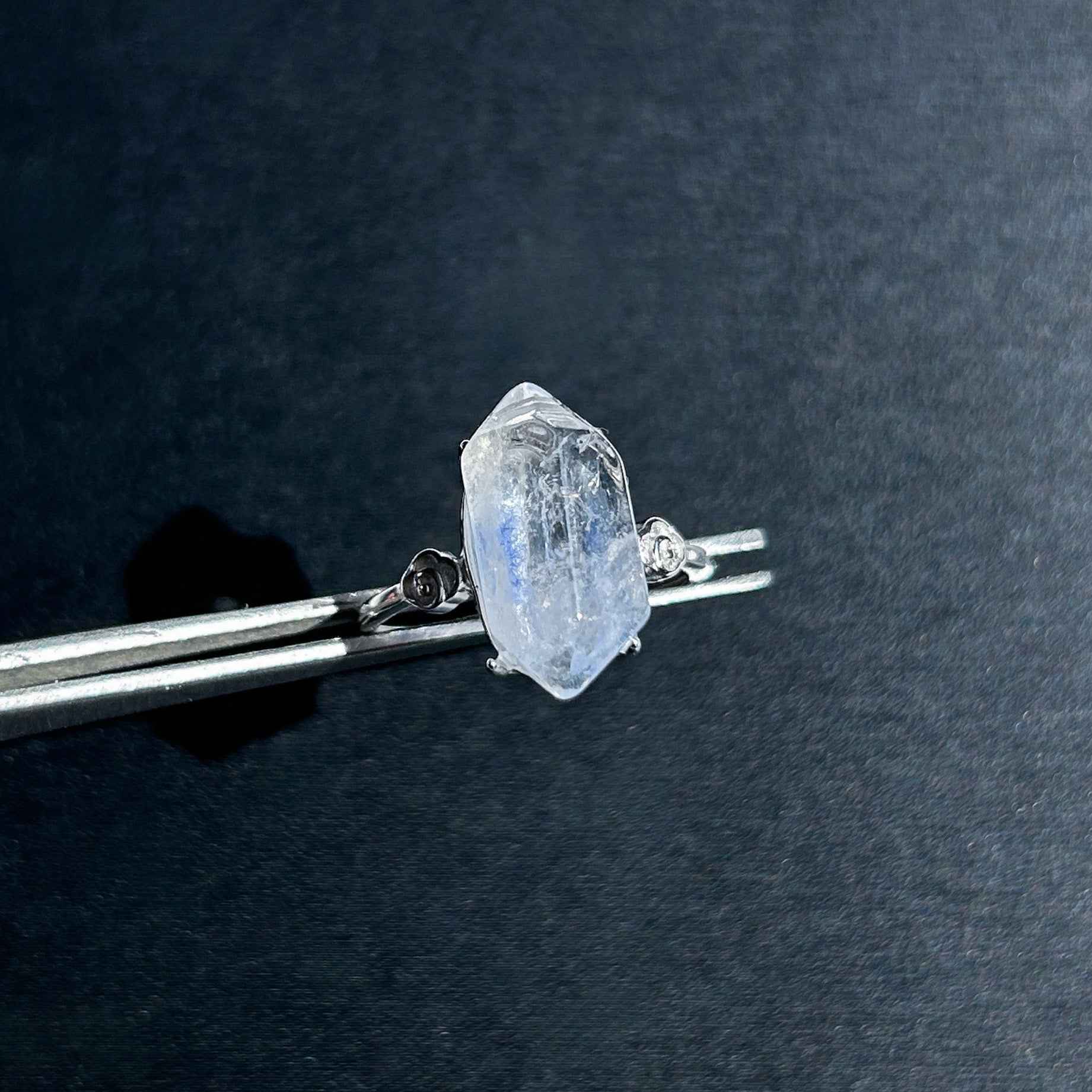 Rare High Quality Dumortierite Adjustable 925 Sterling Silver Ring