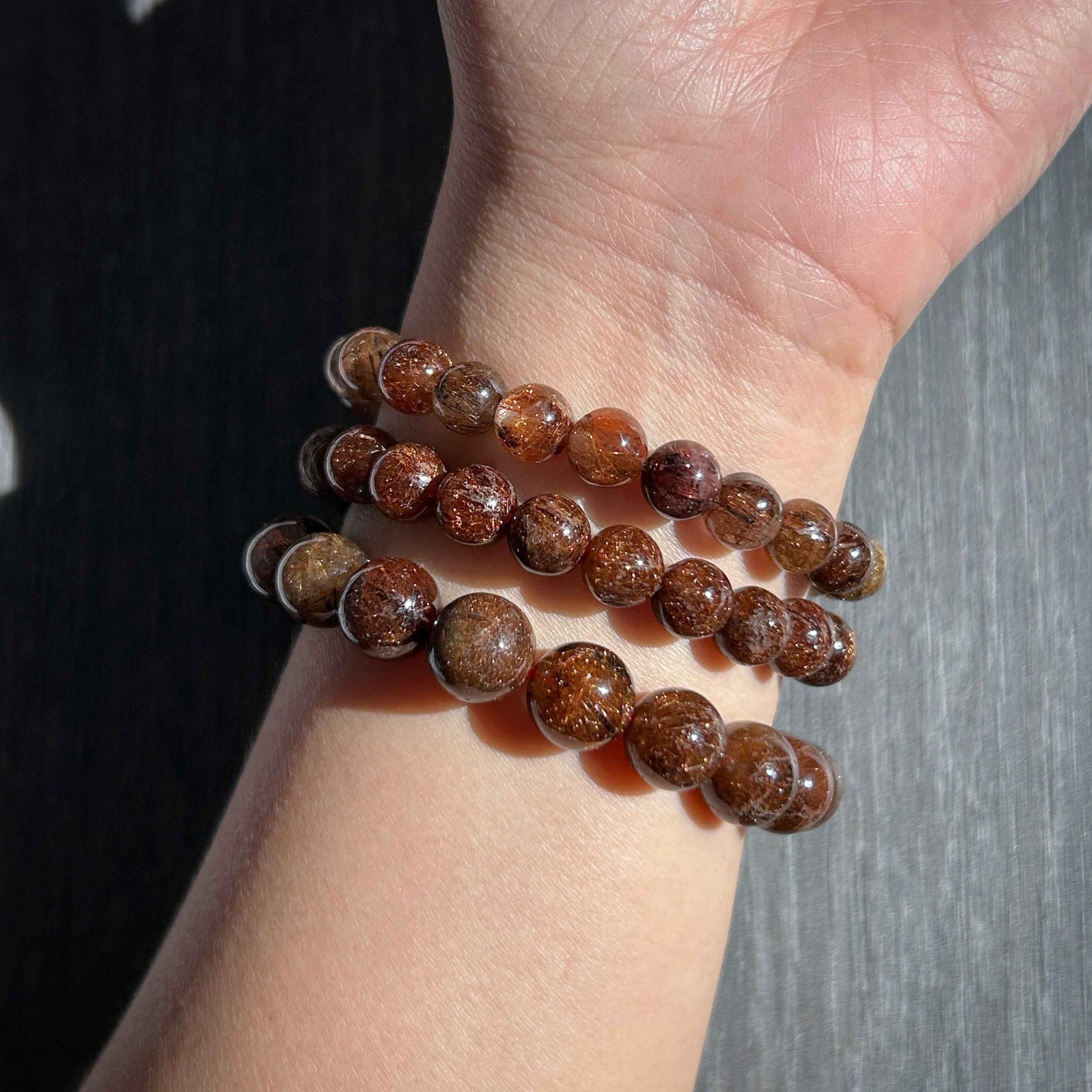 High Quality Copper Rutilated Quartz Bracelet in 7 to 10MM