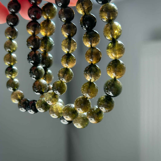 Natural Green Tourmaline Bracelet in 7 to 9MM