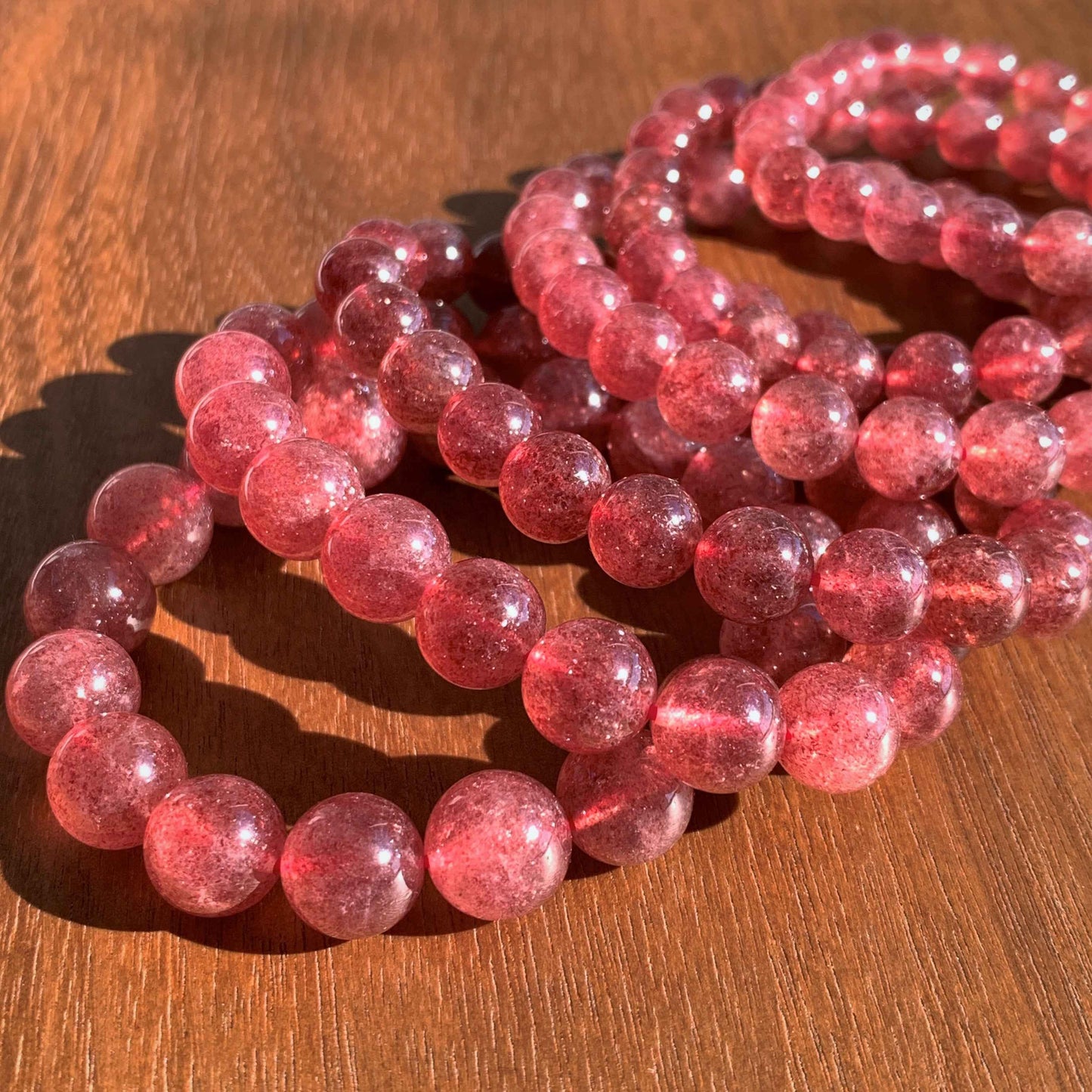 High Quality Strawberry Quartz Bracelet in 8 to 11MM