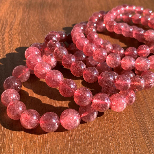 High Quality Strawberry Quartz Bracelet in 8 to 11MM