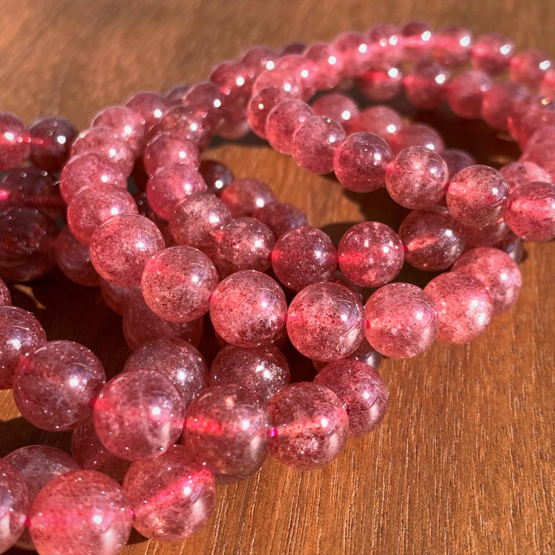 High Quality Strawberry Quartz Bracelet in 8 to 11MM