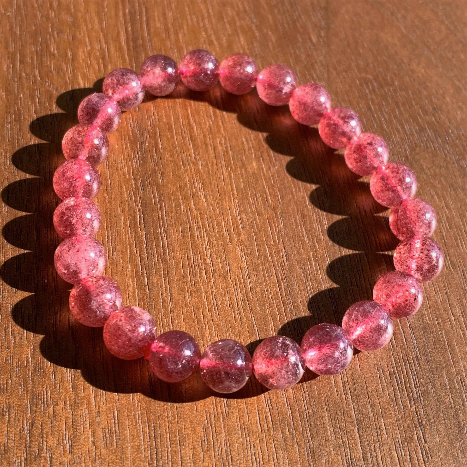 High Quality Strawberry Quartz Bracelet in 8 to 11MM