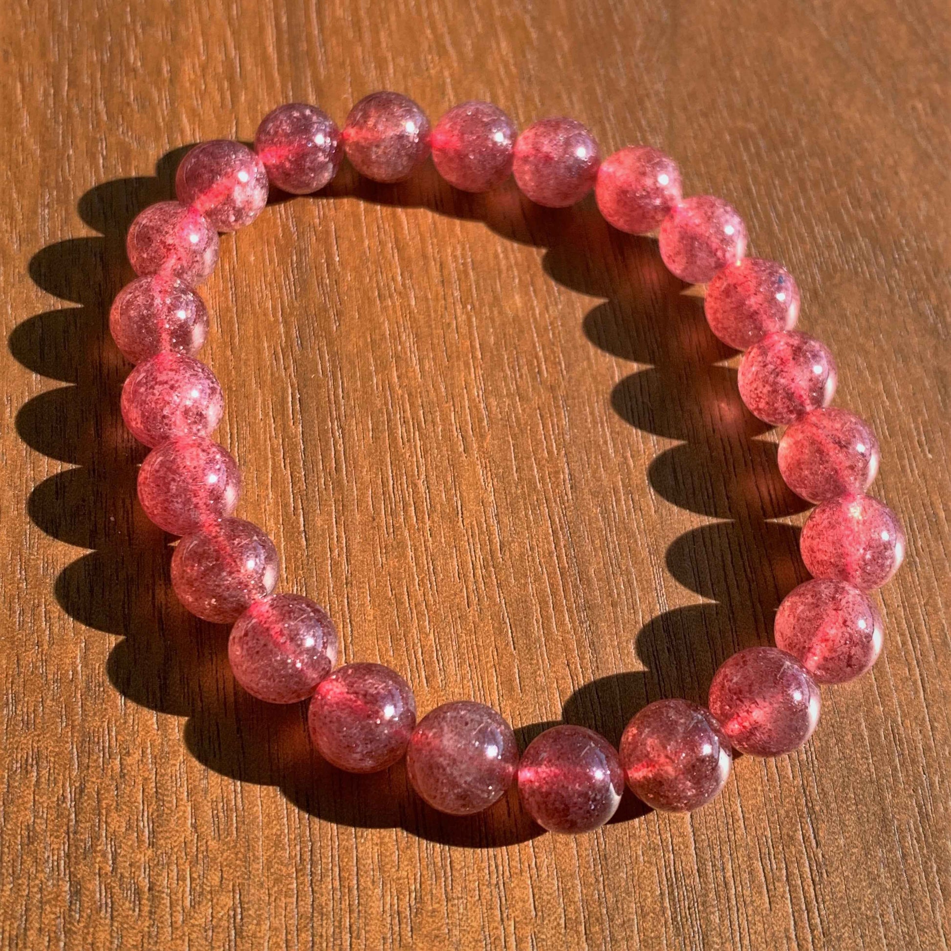 High Quality Strawberry Quartz Bracelet in 8 to 11MM