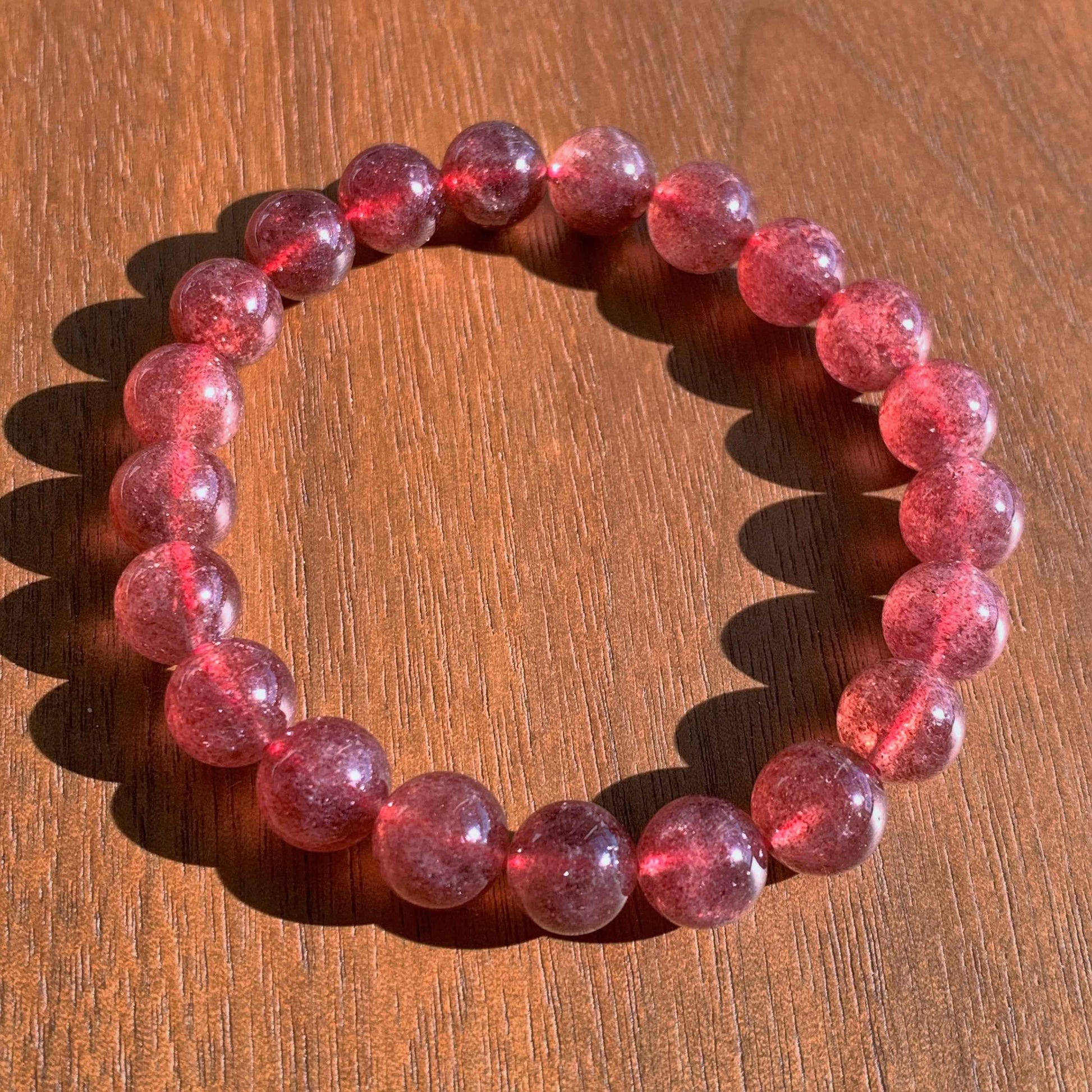 High Quality Strawberry Quartz Bracelet in 8 to 11MM