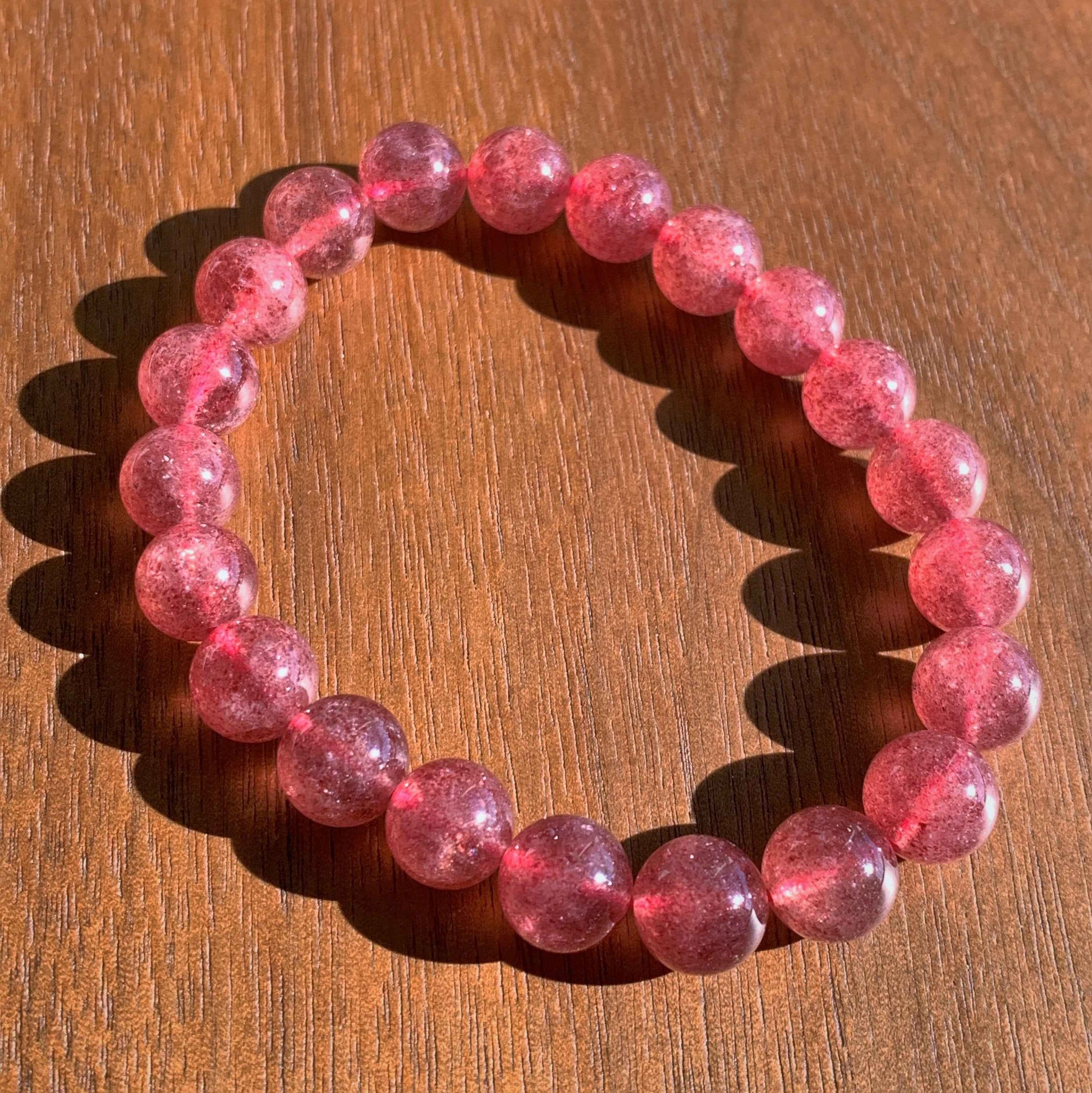 High Quality Strawberry Quartz Bracelet in 8 to 11MM