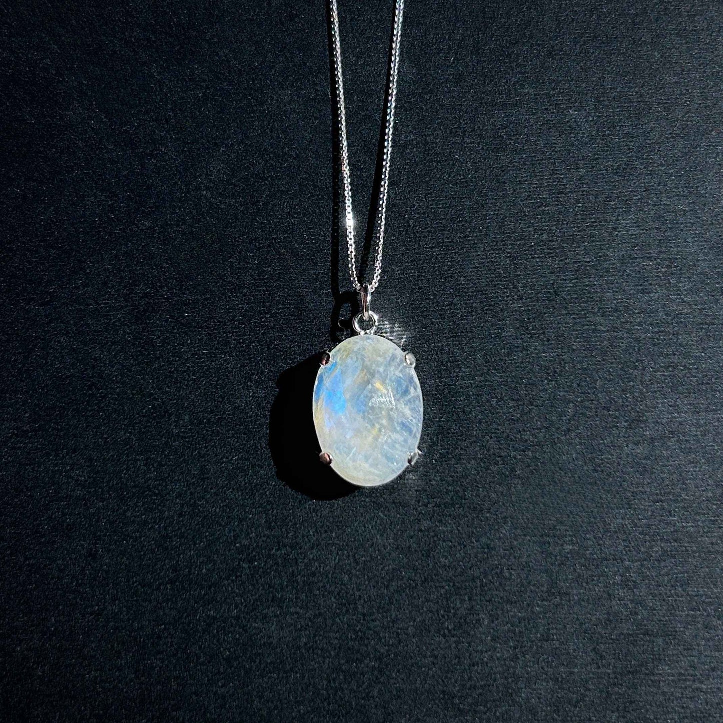 Faceted Blue Moonstone Silver Pendant (chain excluded)