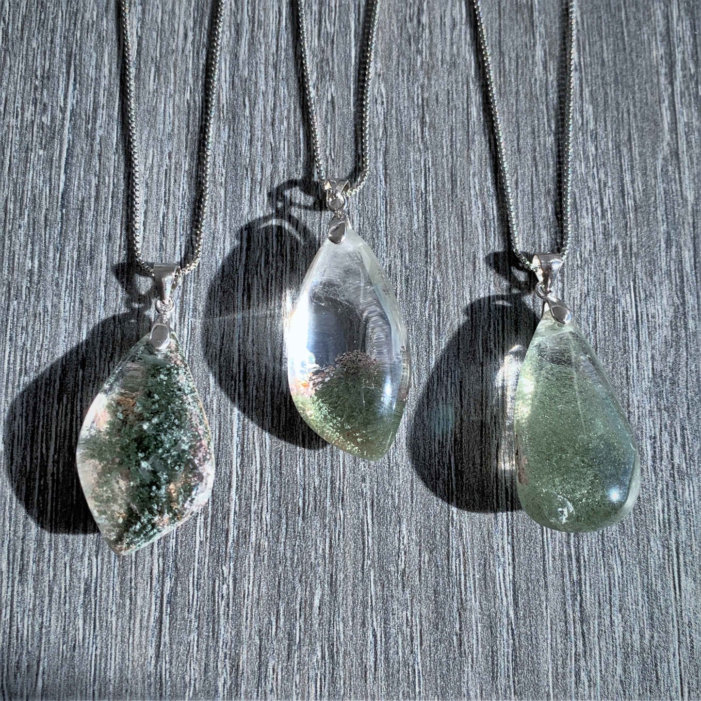Green Garden Quartz Phantom Quartz Pendant (chain excluded)
