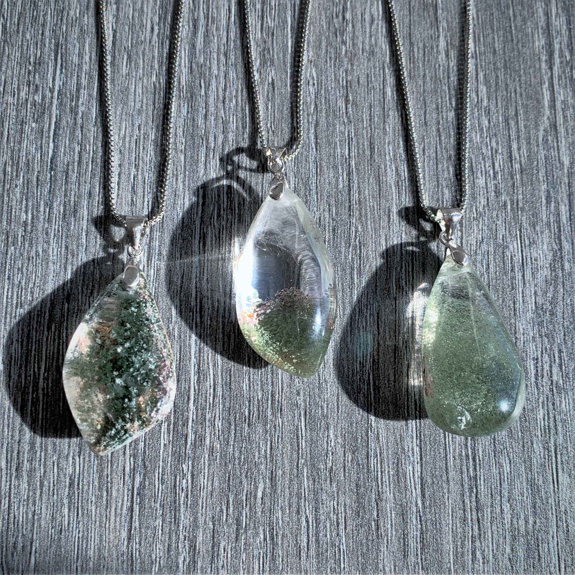 Green Garden Quartz Phantom Quartz Pendant (chain excluded)
